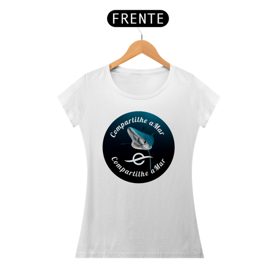 Camiseta Feminina Tubarão Compartilhe aMar
