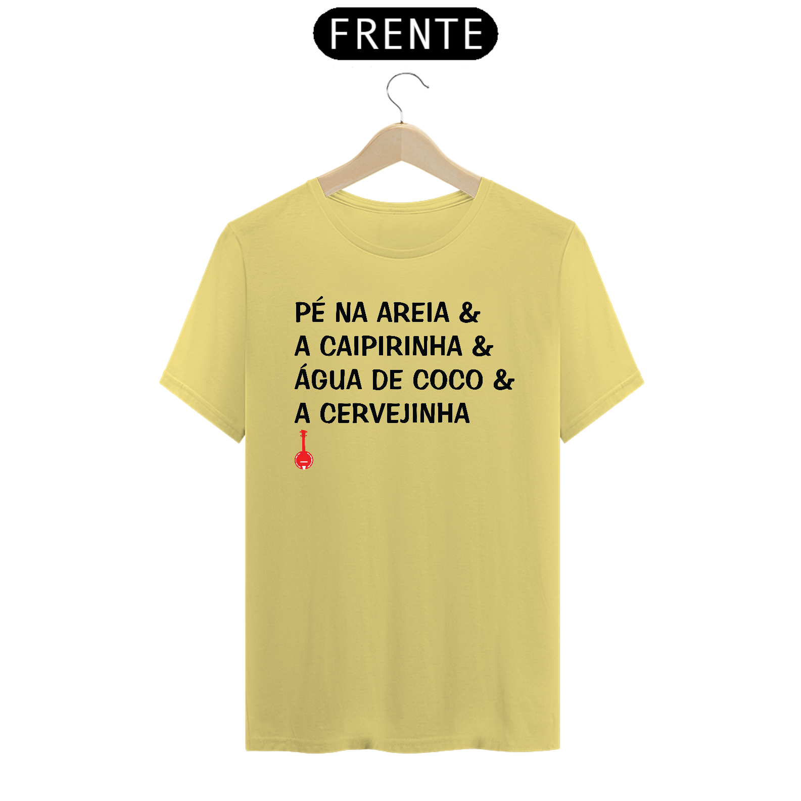 Camiseta Pé na Areia - Amarela Estonada