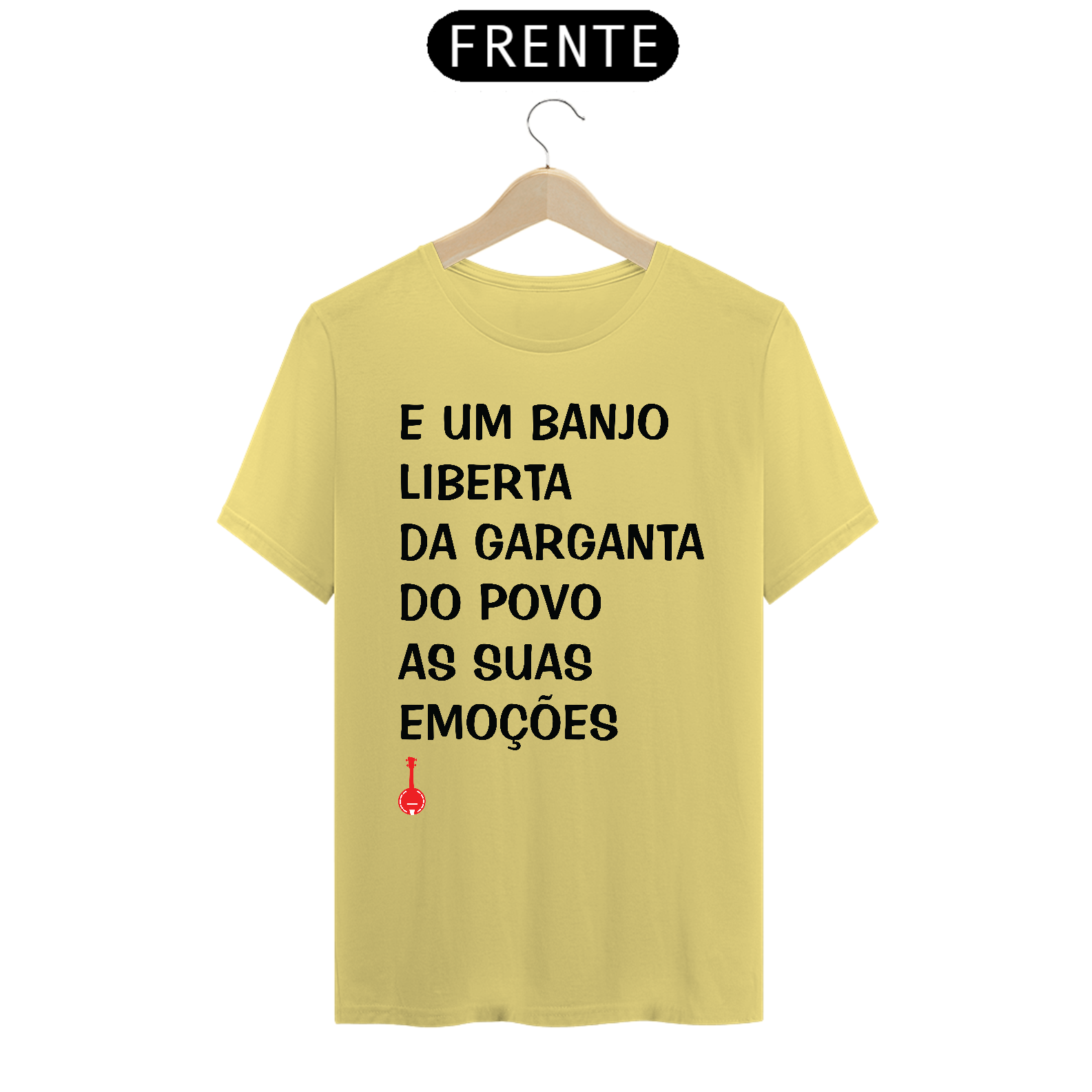 Camiseta Um Banjo Liberta - Amarela Estonada