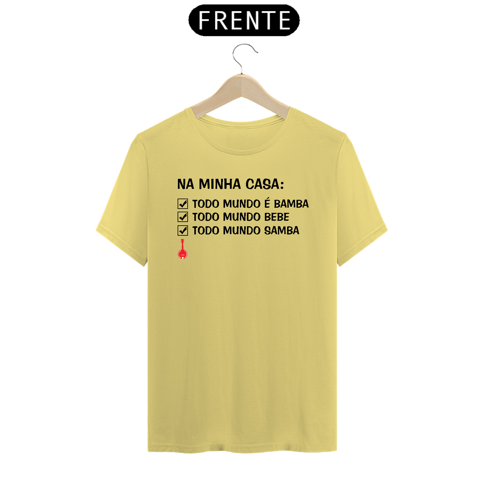 Camiseta Na Minha Casa Todo Mundo é Bamba - Amarela Estonada