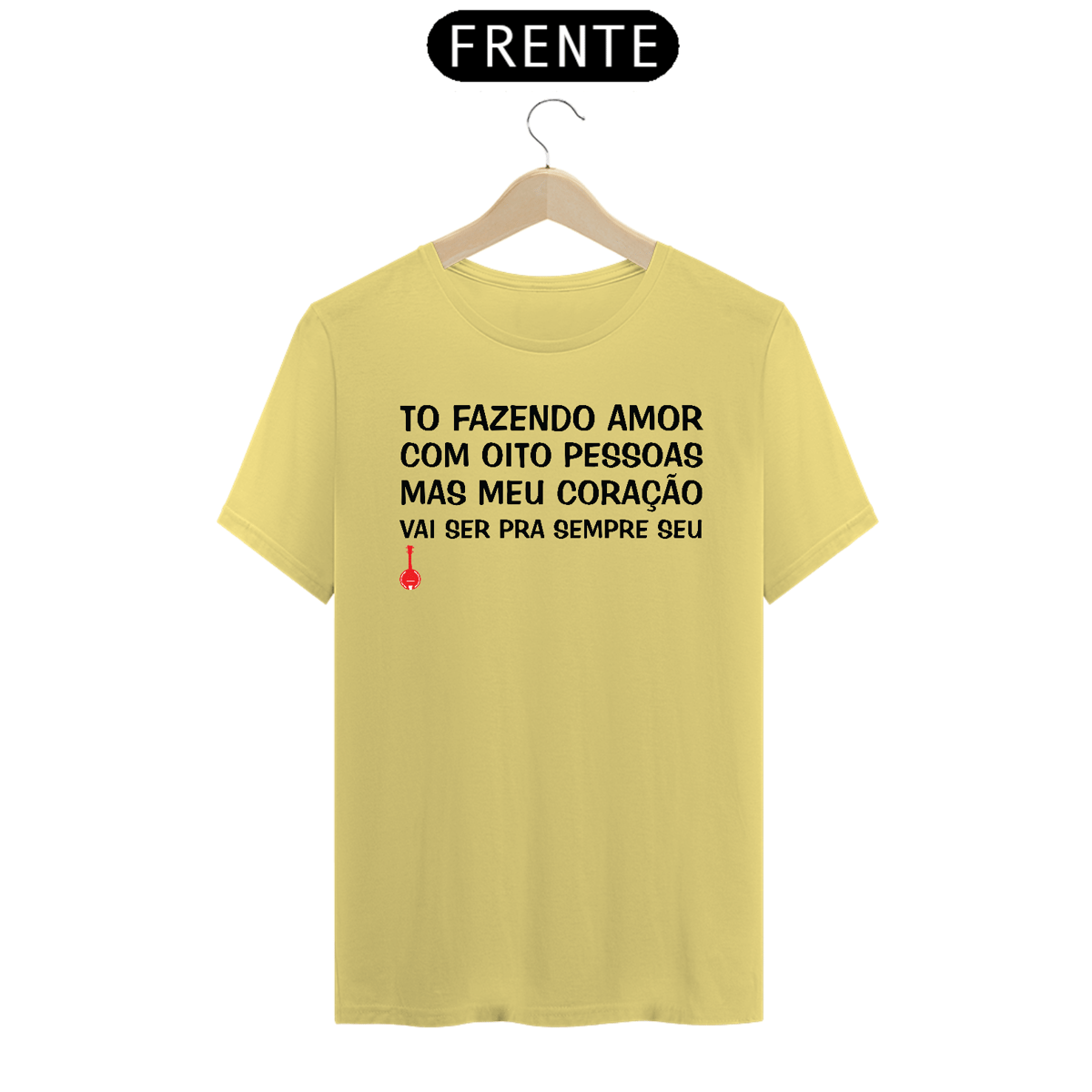 Nome do produto: Camiseta To Fazendo Amor com Oito Pessoas - Amarela Estonada