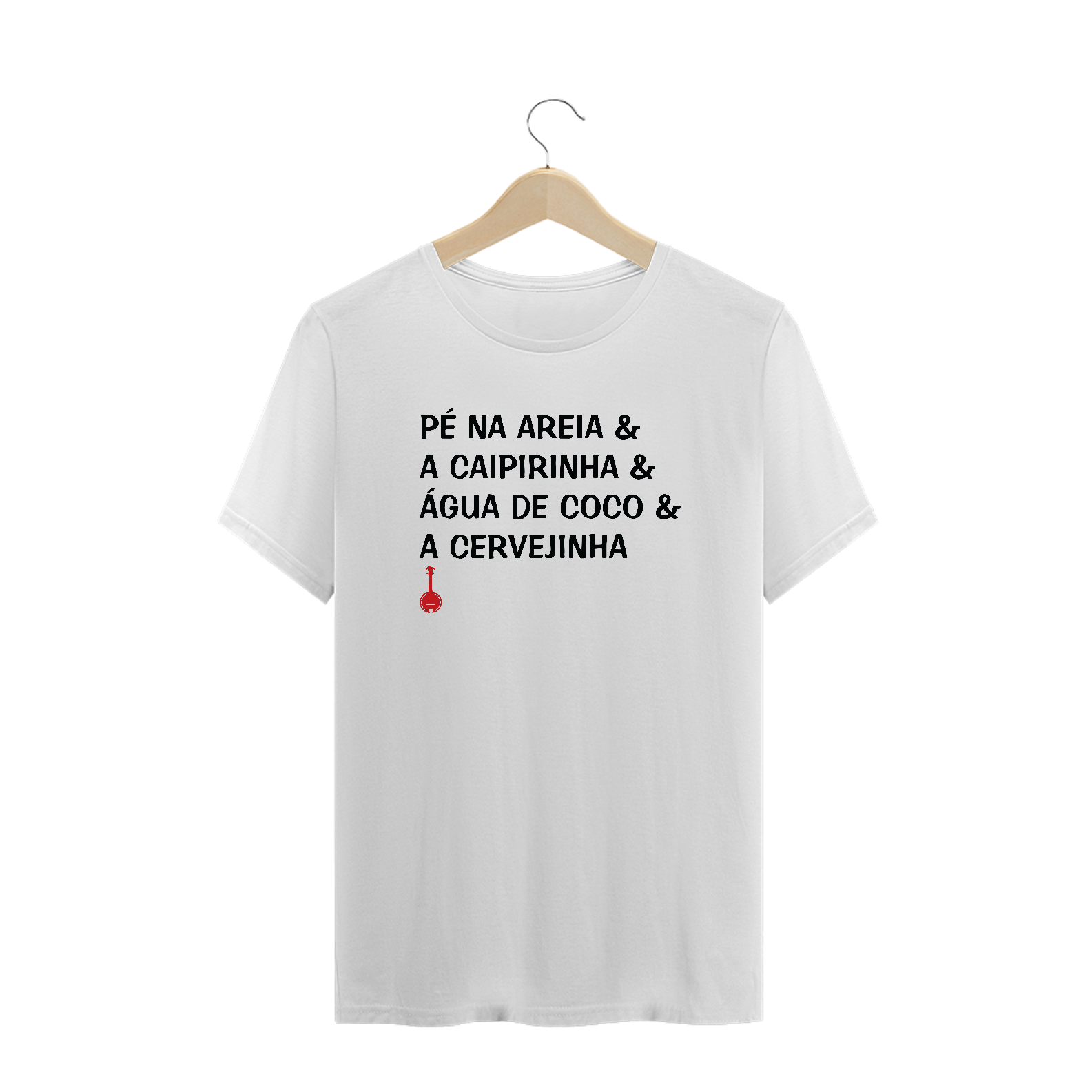 Camiseta Plus Size Pé na Areia - Branca