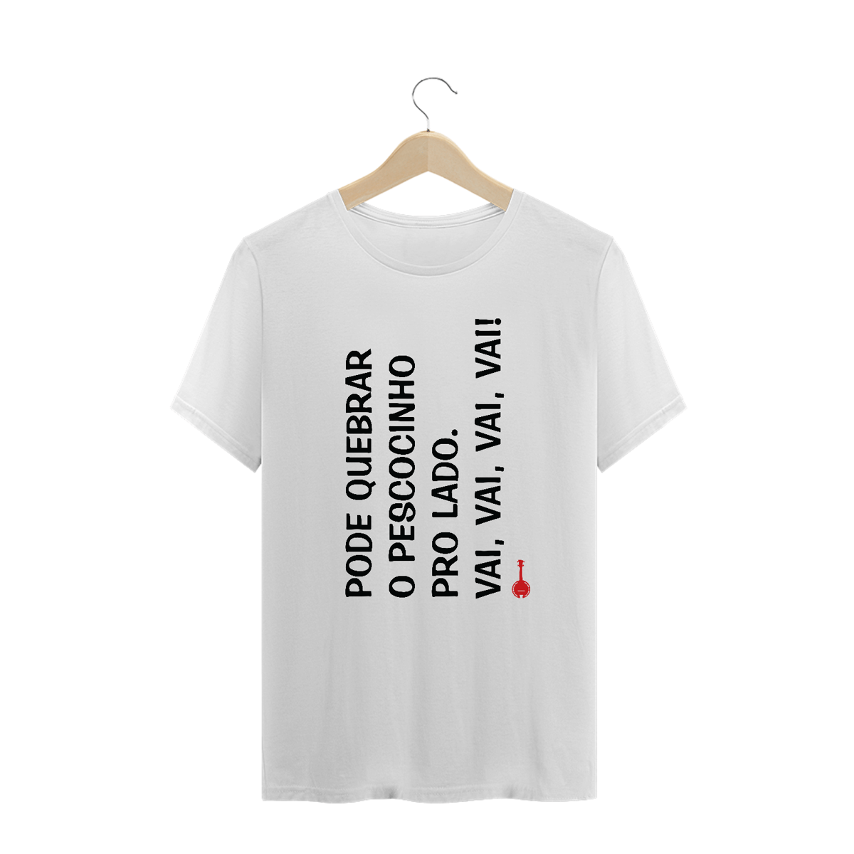 Nome do produto: Camiseta Plus Size Pode Quebrar o Pescocinho pro Lado - Branca