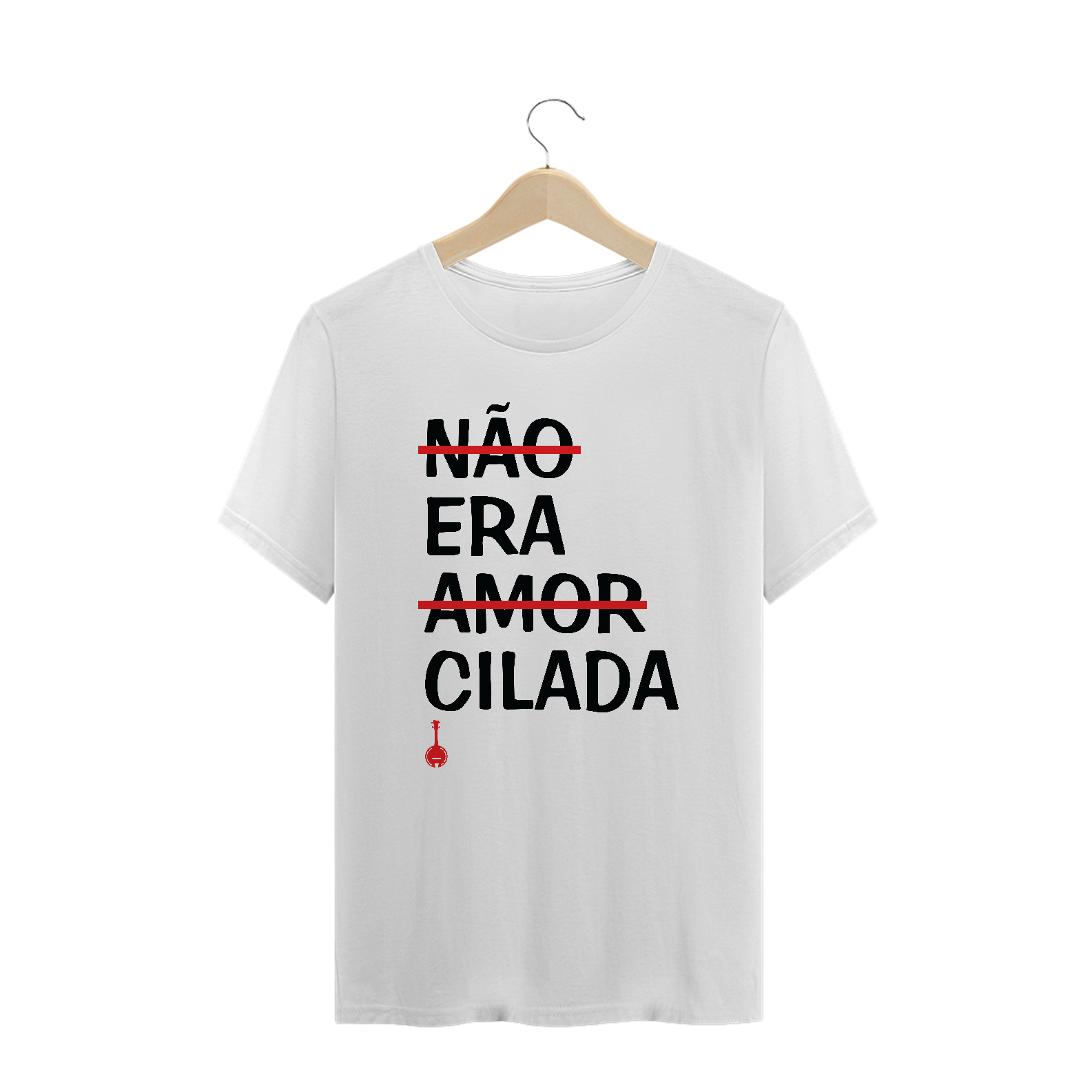 Camiseta Plus Size Não Era Amor, Era Cilada - Branca