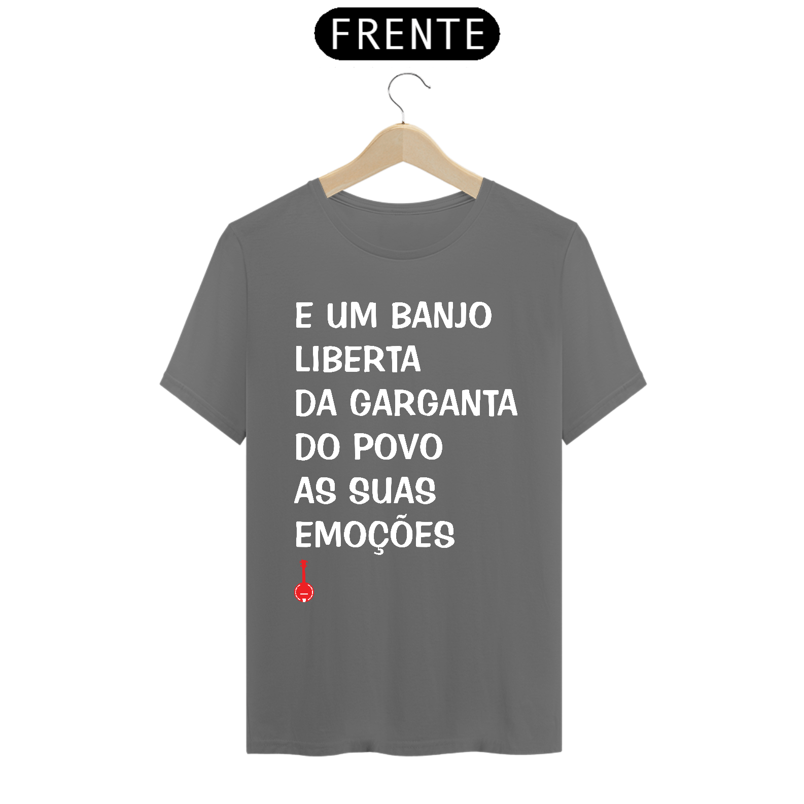 Camiseta Um Banjo Liberta - Cinza Estonada