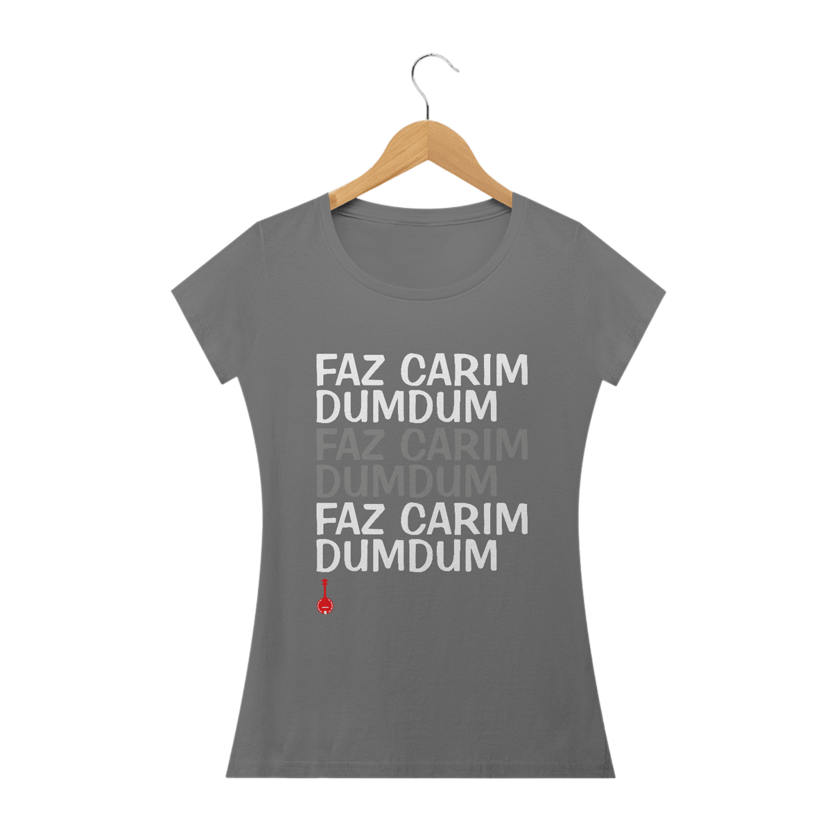 Nome do produto: Baby Look Faz Carim Dumdum - Cinza Estonada