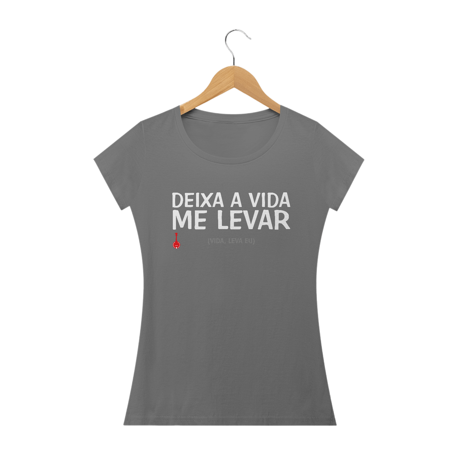 Baby Look Deixa a Vida Me Levar - Cinza Estonada