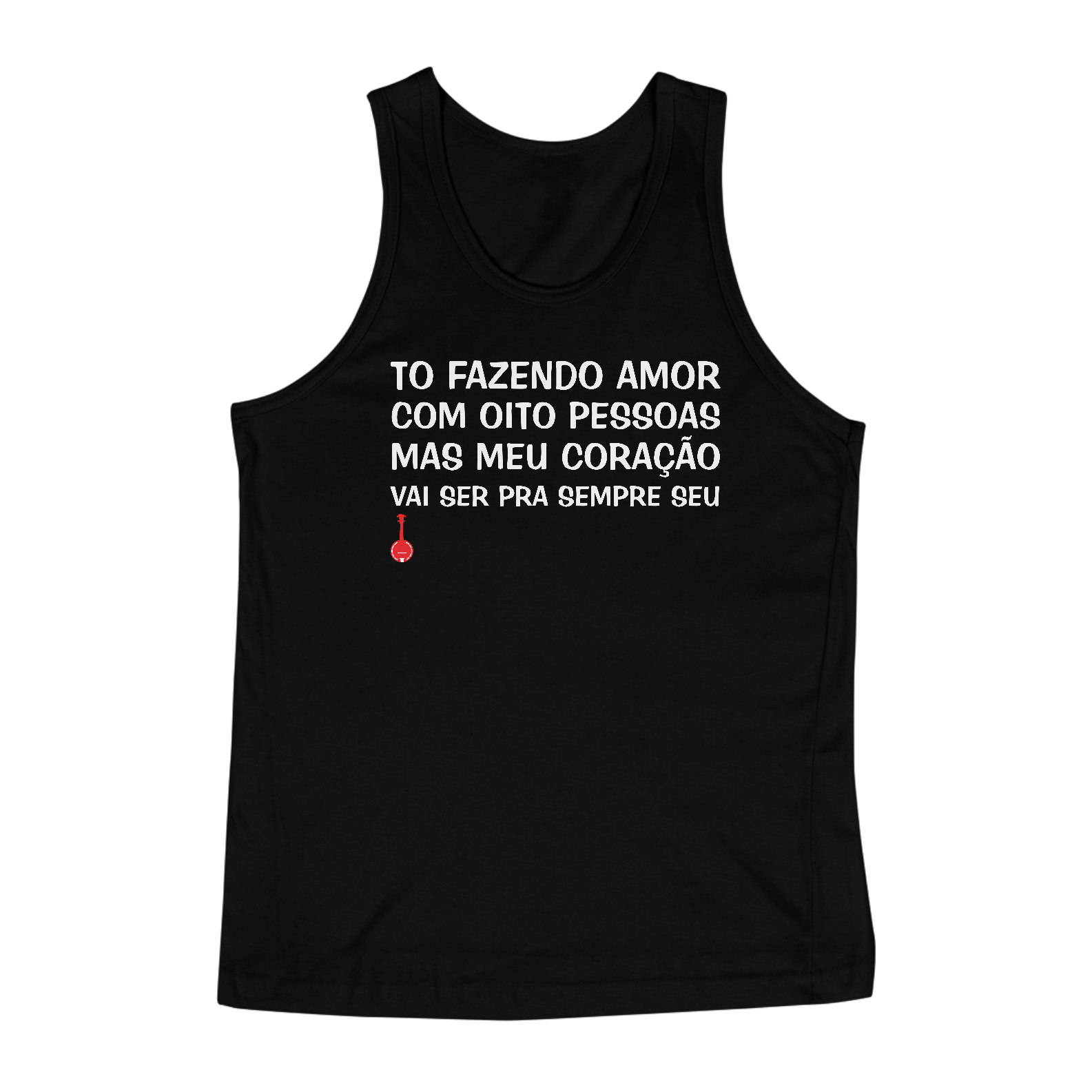 Camiseta Regata To Fazendo Amor com Oito Pessoas - Preta