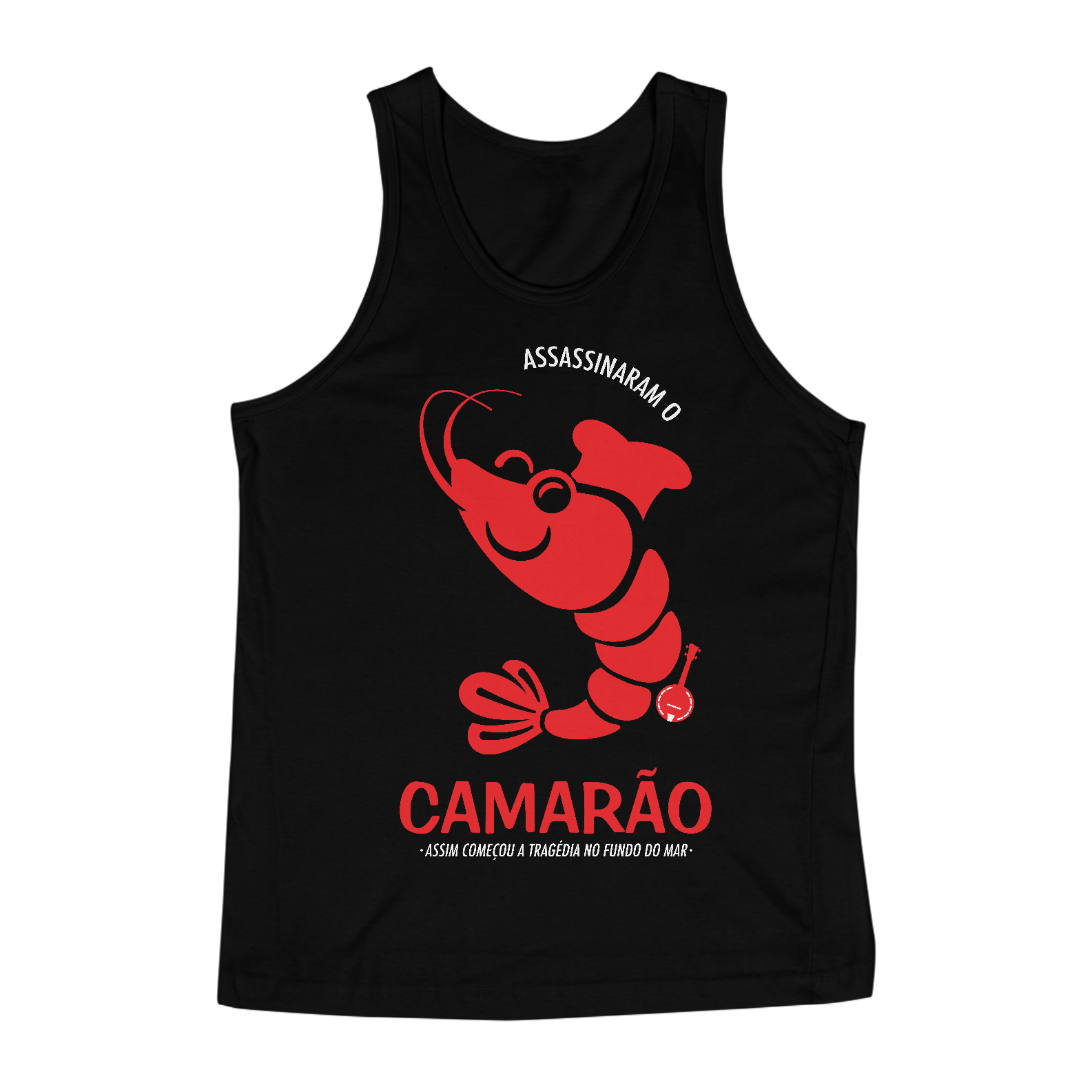 Camiseta Regata Assassinaram o Camarão - Preta