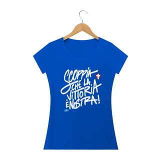 Nome do produto Camiseta feminina //SCOPPIA - BABY LONG// - VERDE/AZUL