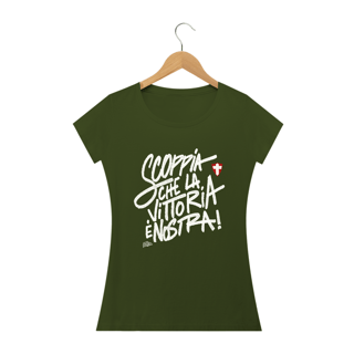 Nome do produto Camiseta feminina //SCOPPIA - BABY LONG// - VERDE/AZUL