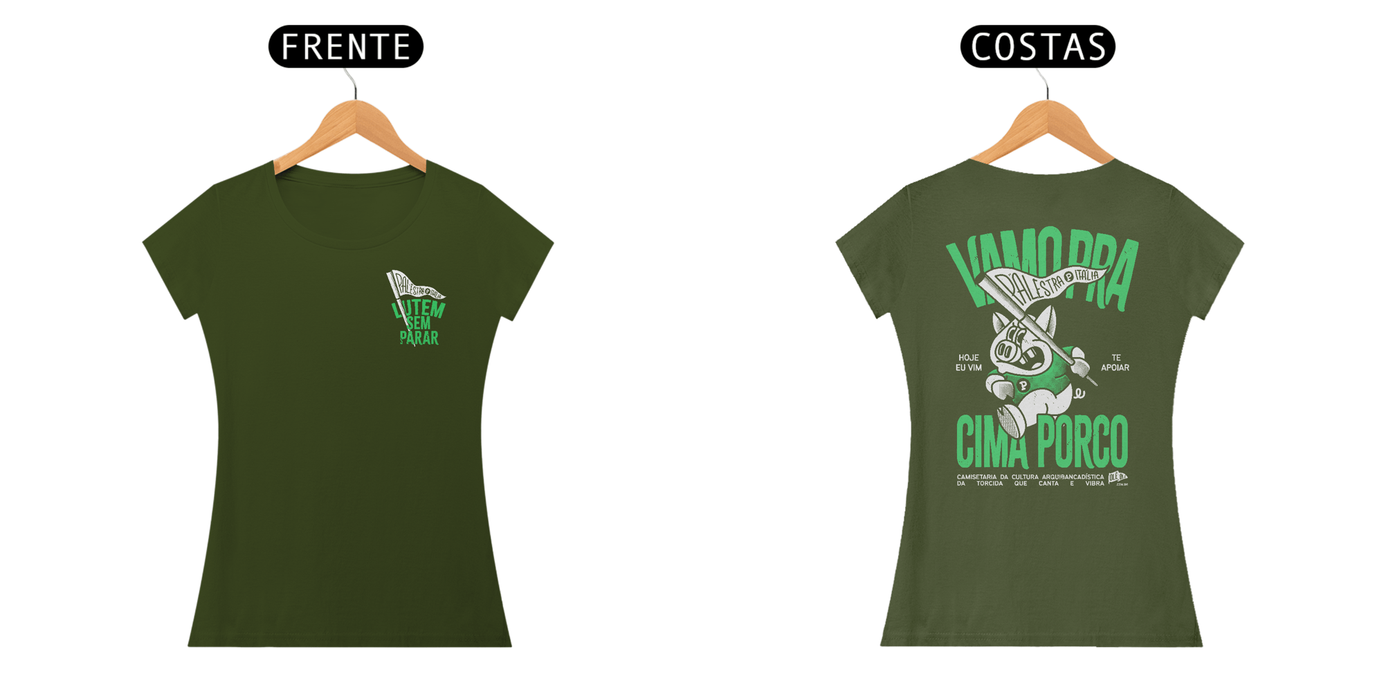 Camiseta Feminina // VAMO PRA CIMA PORCO // - BABY LONG