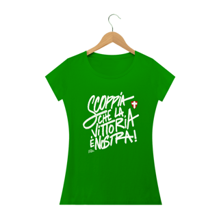Nome do produto Camiseta feminina //SCOPPIA - BABY LONG// - VERDE/AZUL