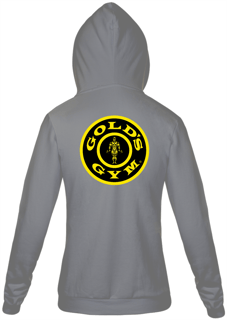 Nome do produto Moletom com Zíper Personalizado | Royal Red Clth. | Gold´s Gym Black