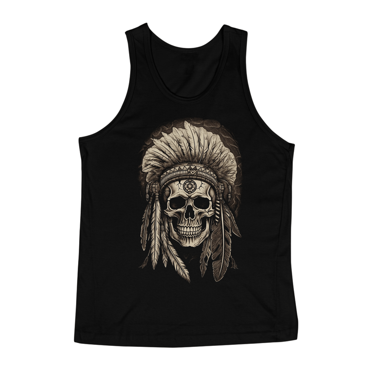 Nome do produto: Regata Clássica | Royal Red Clth. | Sepia Shaman Skull