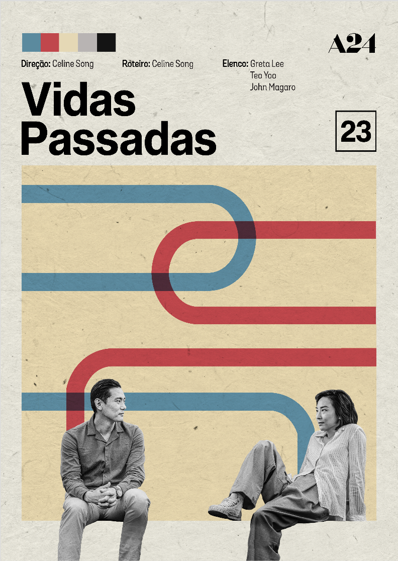 Nome do produto: Poster MInimalista Filme Vidas Passadas (Past Lives)