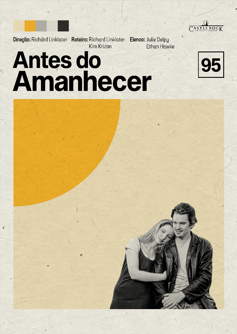 Nome do produto: Pôster minimalista Trilogia do Antes | Antes do Amanhecer