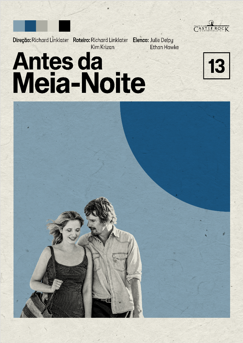 Nome do produto: Pôster minimalista Trilogia do Antes | Antes da Meia-Noite