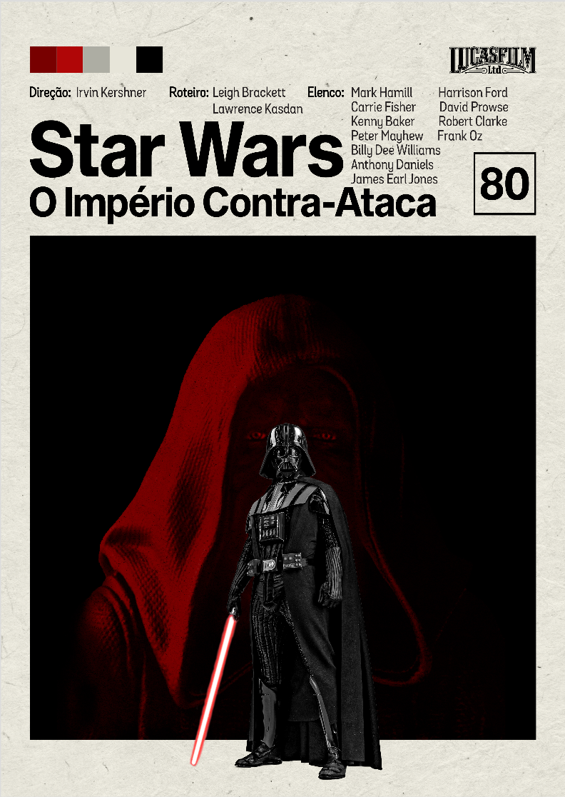 Nome do produto: Pôster Minimalista Star Wars – Trilogia Exclusiva | O Império Contra Ataca