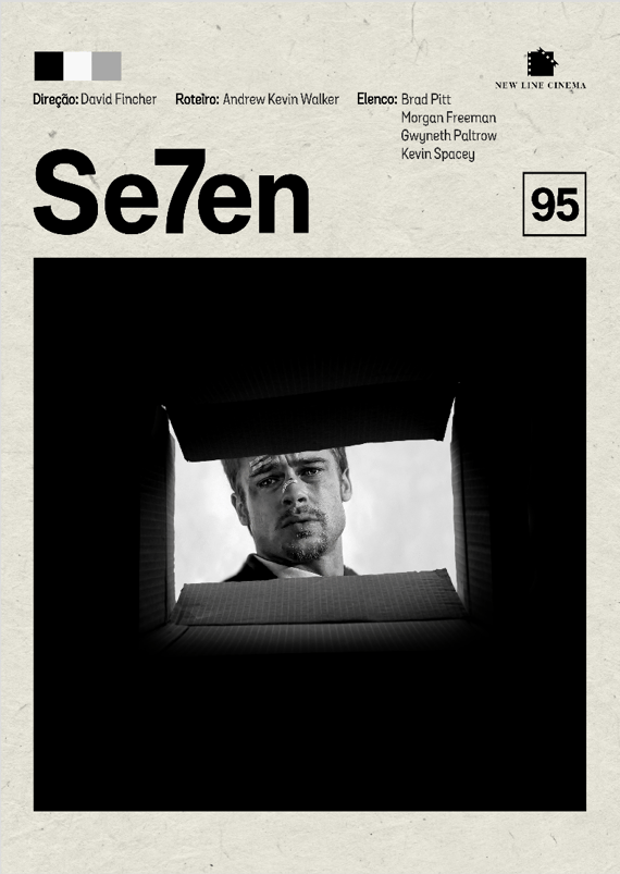 Pôster Minimalista Se7en (Seven) – Thriller de David Fincher