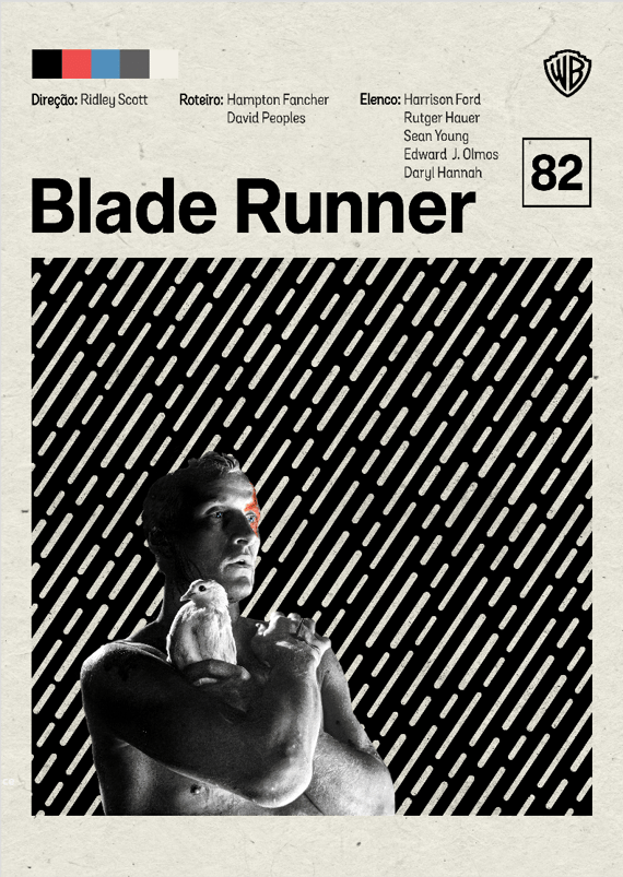 Pôster Minimalista Blade Runner – Sci-fi Clássico dos Anos 80 | Um Filme Que Eu Vi