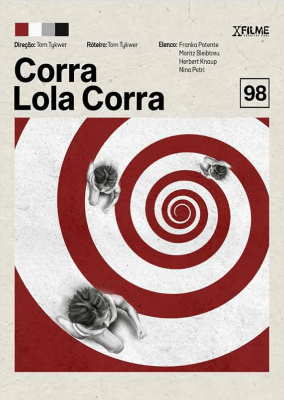 Pôster Minimalista Corra Lola Corra – Filme Cult dos Anos 90 | Um Filme Que Eu V