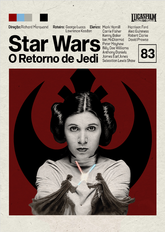 Pôster Minimalista Star Wars – O Retorno de Jedi (1983) | Um Filme Que Eu Vi