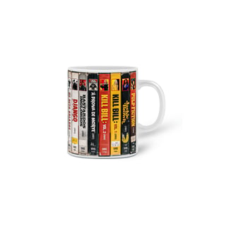 Nome do produto Caneca Filmes Tarantino Vintage — VHS e Filmes Cult