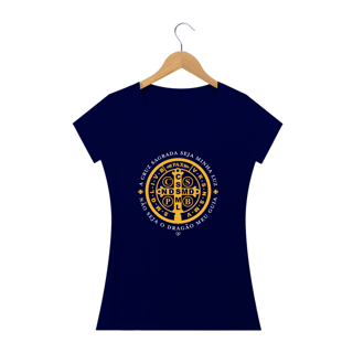 Nome do produto Camiseta São Bento - Cruz Sagrada - Feminina