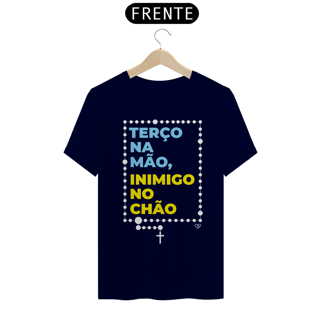 Nome do produto Camiseta Terço na mão, Inimigo no chão