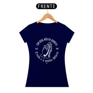 Nome do produto Camiseta Com Deus não há Derrota - Jiu Jitsu - Feminina