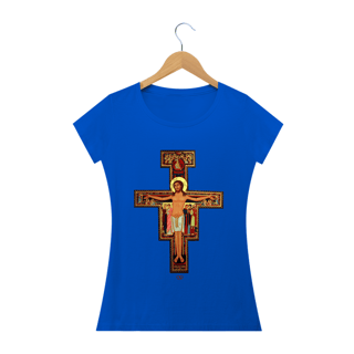 Nome do produto Camiseta Cruz de São Damião - Feminina