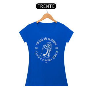 Nome do produto Camiseta Com Deus não há Derrota - Jiu Jitsu - Feminina