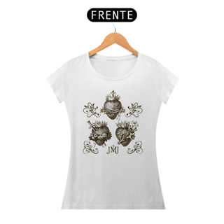 Nome do produto Camiseta Sagrada Família - Corações - Clara