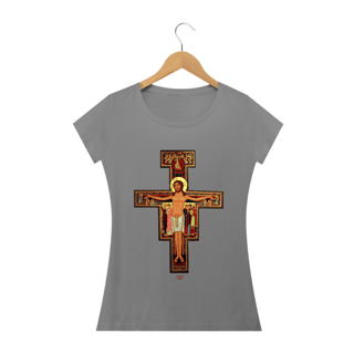 Nome do produto Camiseta Cruz de São Damião - Feminina