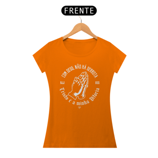 Nome do produto Camiseta Com Deus não há Derrota - Jiu Jitsu - Feminina