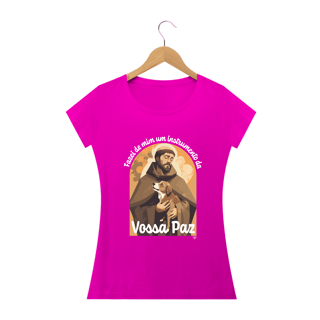 Nome do produto Camiseta São Francisco de Assis - Vossa Paz - Feminino