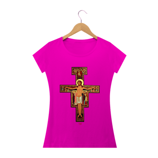 Nome do produto Camiseta Cruz de São Damião - Feminina