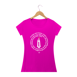 Nome do produto Camiseta Ave Maria - Nossa Senhora de Fátima - feminina