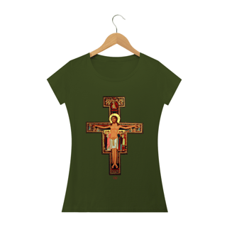 Nome do produto Camiseta Cruz de São Damião - Feminina