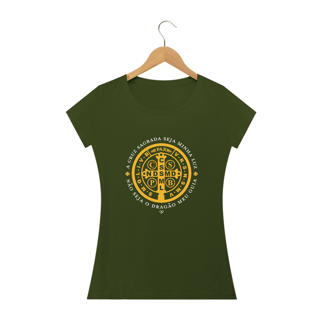 Nome do produto Camiseta São Bento - Cruz Sagrada - Feminina