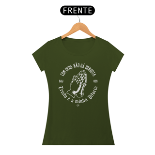Nome do produto Camiseta Com Deus não há Derrota - Jiu Jitsu - Feminina
