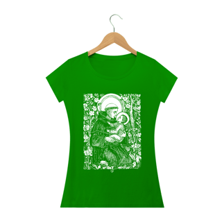 Nome do produto Camiseta Santo Antonio Gravura - Feminina