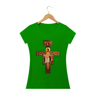 Nome do produto Camiseta Cruz de São Damião - Feminina