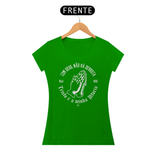 Nome do produto Camiseta Com Deus não há Derrota - Jiu Jitsu - Feminina