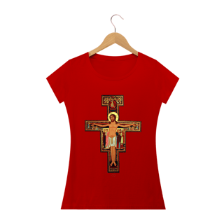 Nome do produto Camiseta Cruz de São Damião - Feminina