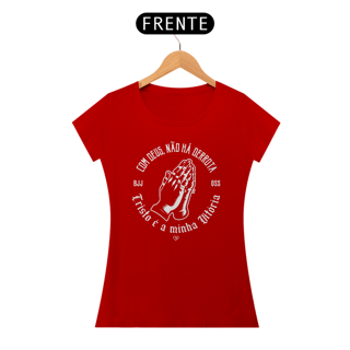 Nome do produto Camiseta Com Deus não há Derrota - Jiu Jitsu - Feminina