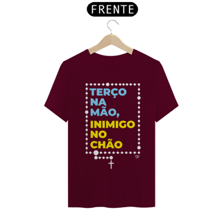 Nome do produto Camiseta Terço na mão, Inimigo no chão