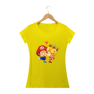 Nome do produto T-SHIRT FEMININA - MARIO E PRINCESA PEACH