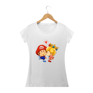 Nome do produto T-SHIRT FEMININA - MARIO E PRINCESA PEACH